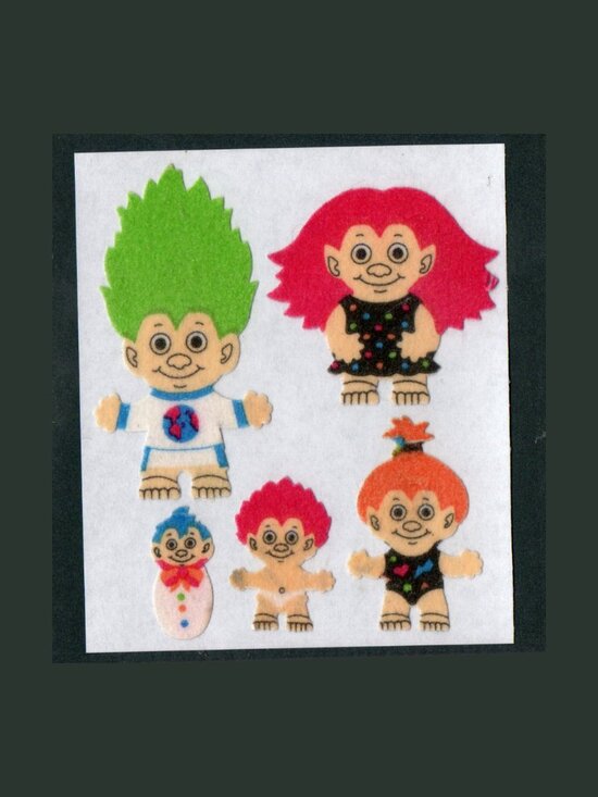 Sandylion Other - Sandylion Fuzzy Treasure Troll Family Vintage Stickers New Backing